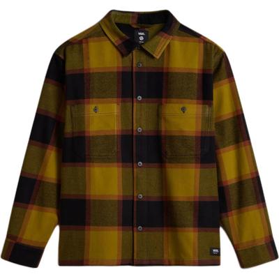 Camisa Xadrez Solta de Botão Único com Gola e Manga Longa Masculina shirts VN000P7ZF0H1
