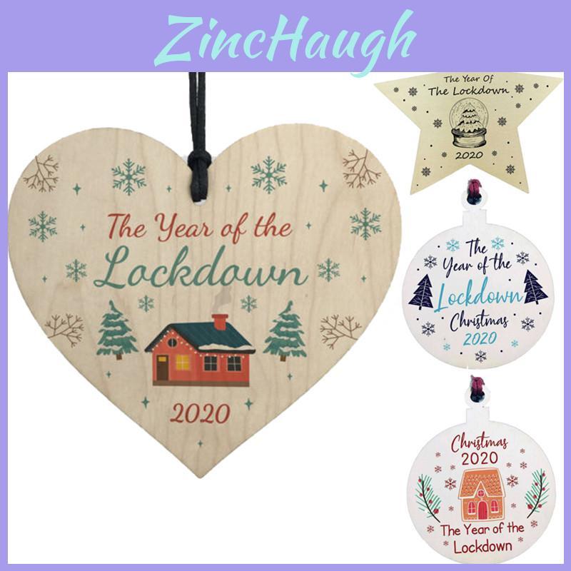 Gift Christmas Decorations Hanging Bauble Wooden The Year Of The Lockdown 2020
