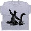 Riding Loch Ness Monster Funny Shirt Fun Cryptid Novelty Graphic T Shirts Woman Man Creative Cool Fashion Streetwear Cotton Tops