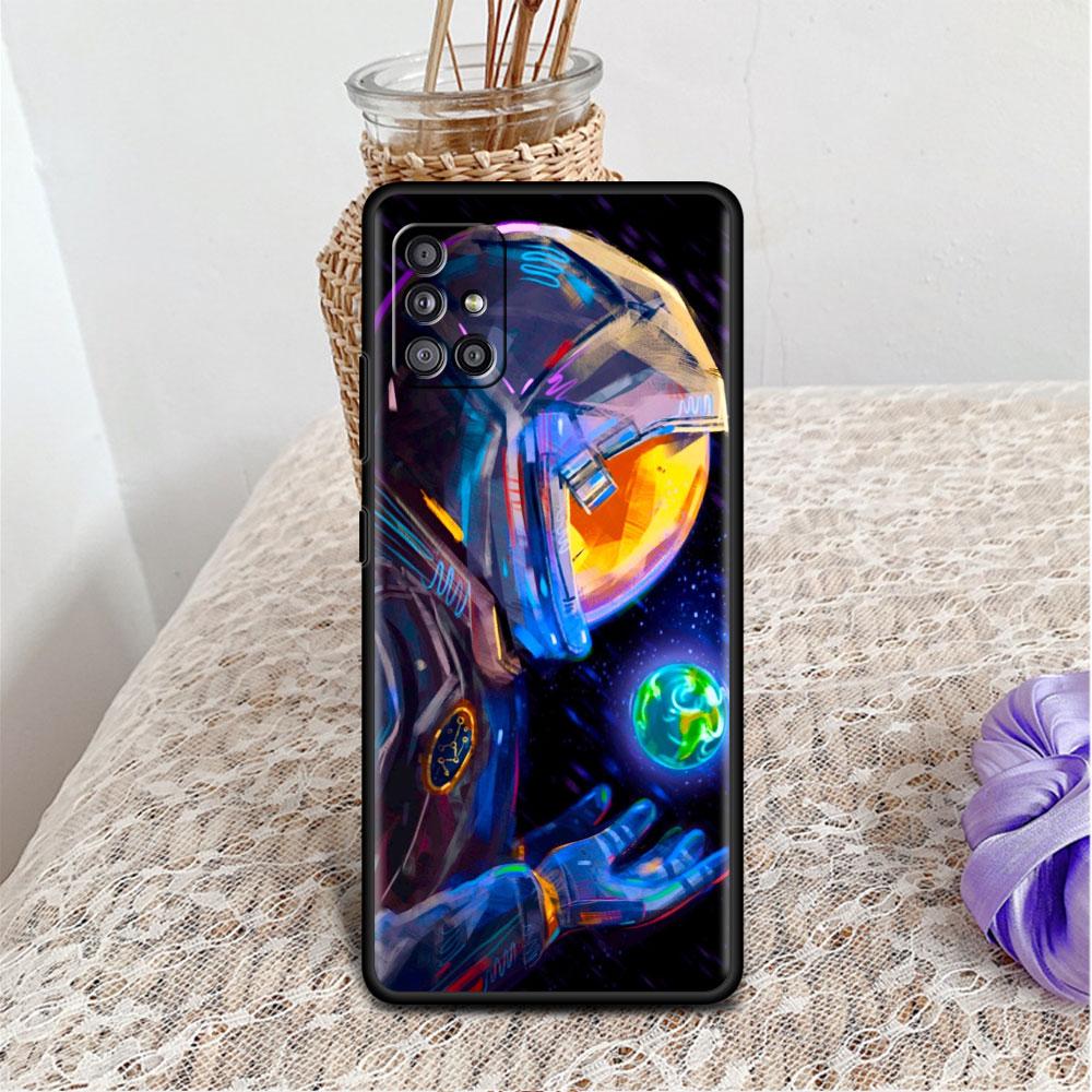 Hülle für Samsung Galaxy A52 A12 A51 A32 A71 A21s A22 A11 A02s A03 A23 A13 A53 A41 A31 A72 Weiche Handyhülle Cooler Einsamer Astronaut