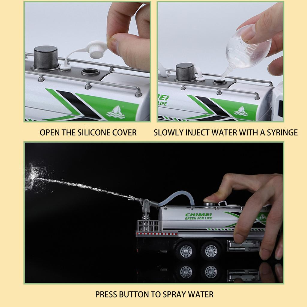 Zelený model vozidla pro údržbu v měřítku 1/32, stahovací autíčko se zvukem a světlem pro děti Batole Chlapci Dívčí kolekce