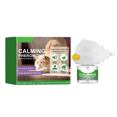 Beruhigender Katzenpheromon-Diffusor, Lindert effektiv Angst und Stress, beruhigend ohne Irritationen, milde Inhaltsstoffe, 45 ml