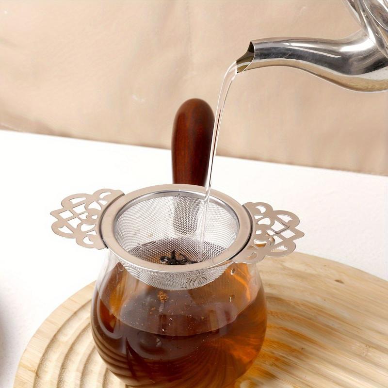 Patterned Ear Handles Environmentally Friendly Stainless Steel Durable Fine Filter Family Tea Strainer Filter