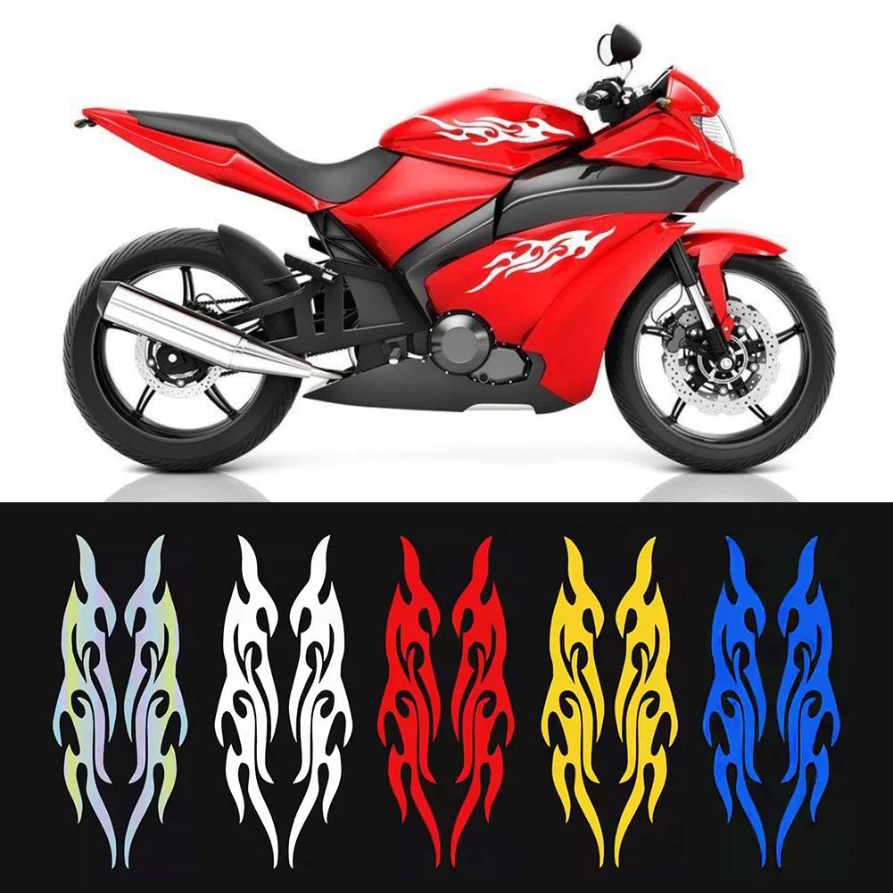 2 Stück Reflektierende Flammenform Motorradaufkleber Flammenaufkleber Wasserdichter Autoaufkleber Aufkleber Motorradzubehör Universal