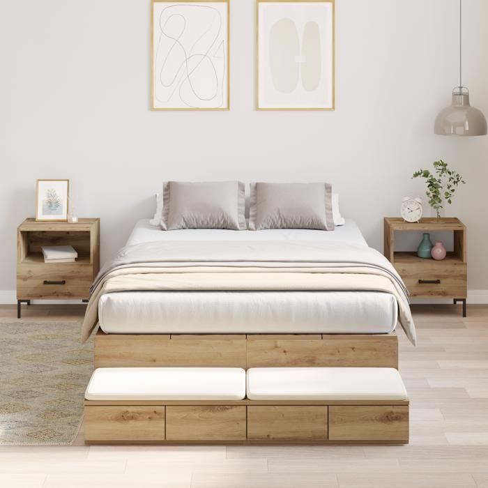 VidaXL Cadre de lit de rangement Chêne artisanal 120x200 cm 3335636