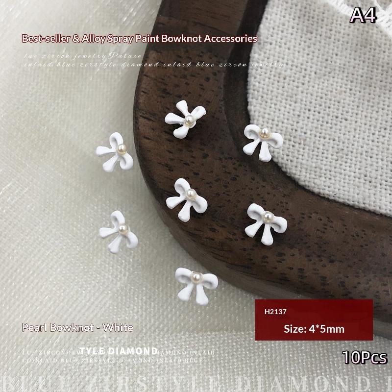 10Pcs Bow Mini Nail Art Nail  Bowknot Nails Decals Nails Art Design Nail Charm Nail Art Decoration Accessories