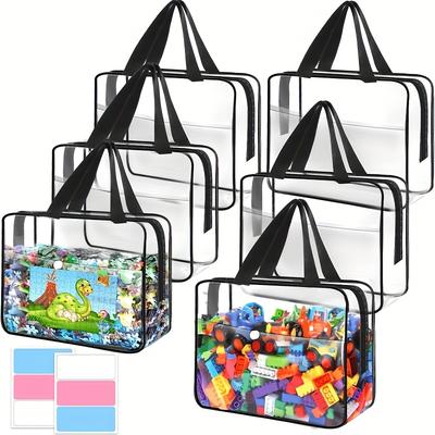 3/6pcs Large PVC Zipper Storage Bags, Reusable Travel Organizer for Beach, Luggage & Household