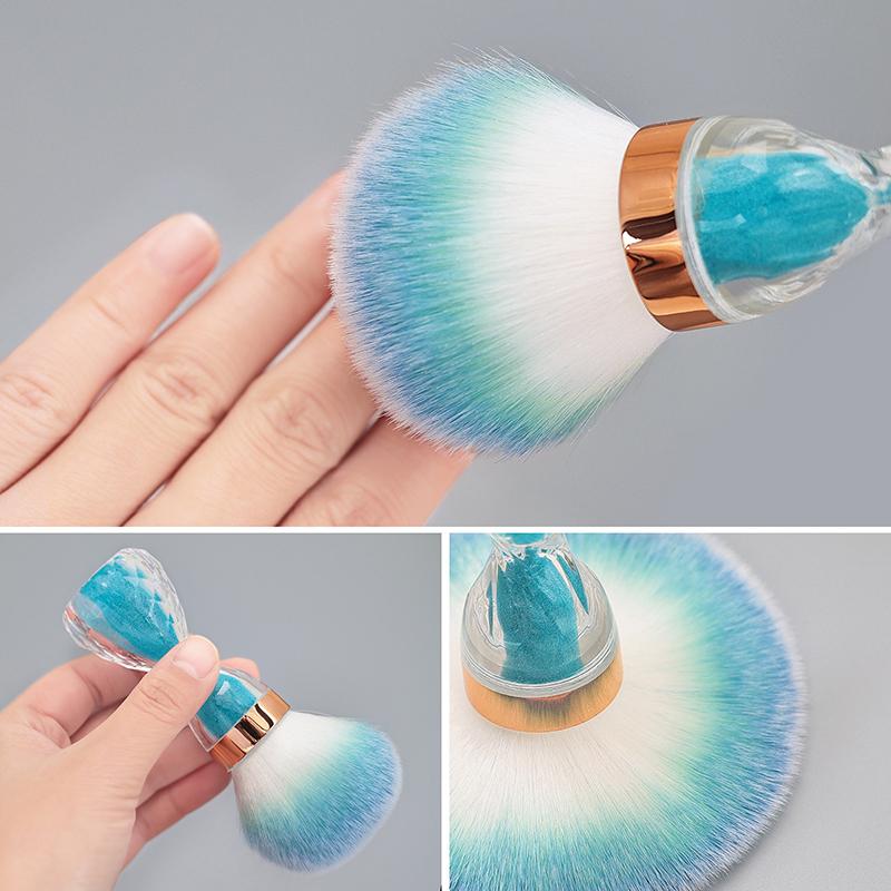 1Pcs Professionals Nails Art Brush Hourglass Style Dust Cleaning Make Up Brush Manicure Accessories Equipment Tools