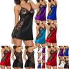 Elegant Womens Lace Strap Lingerie Sleepwear Night Gown Babydoll Dress Set