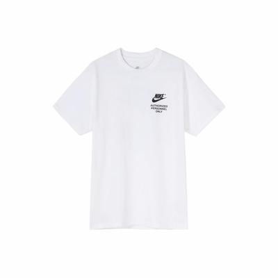 Men's White Short-Sleeve T-Shirt with Retro American Logo Print