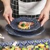 European Baroque Embossed Ceramic Dinner & Soup Plate Set