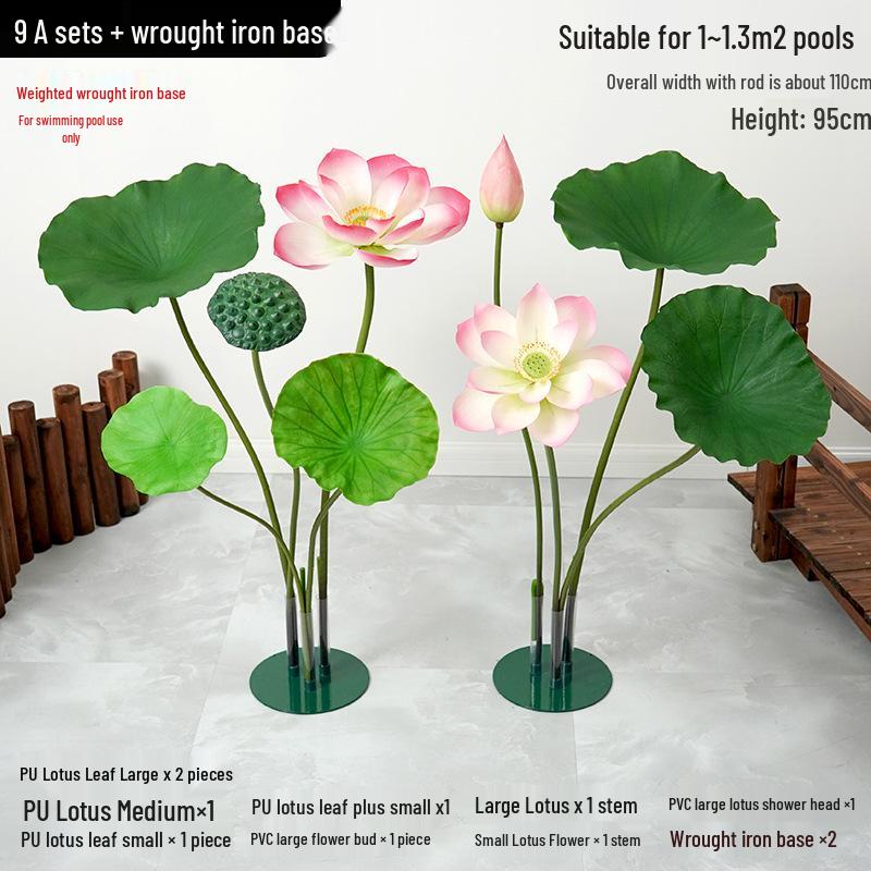 Artificial Lotus Leaf Pond Scenery Props with Stem for Stage and Landscape Photography