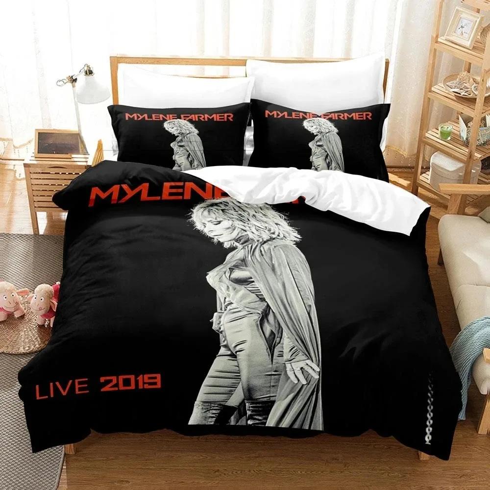 Mylene Farmer Bettwäscheset Einzelbett Twin Full Queen King Size Bettset Aldult Schlafzimmer Bettdeckenbezug Sets 3D Bettwäsche Set