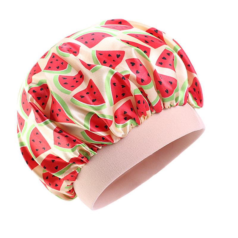 Baby Satin Sleep Cap with Cute Print – Infant Head Scarf & Bath Hat