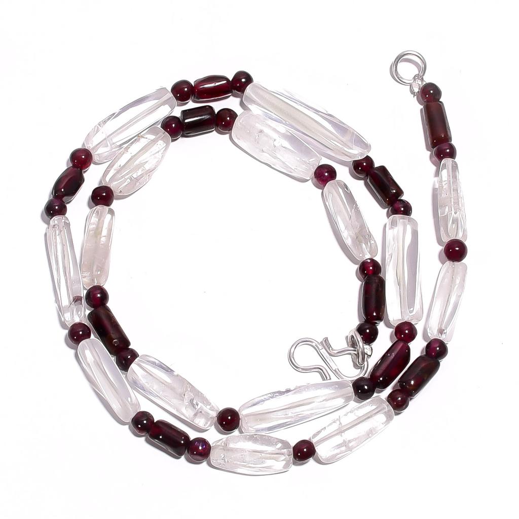 Natural Crystal Garnet Gemstone Mix Shape Smooth Beads Necklace 17" UB-4578 UB-4578