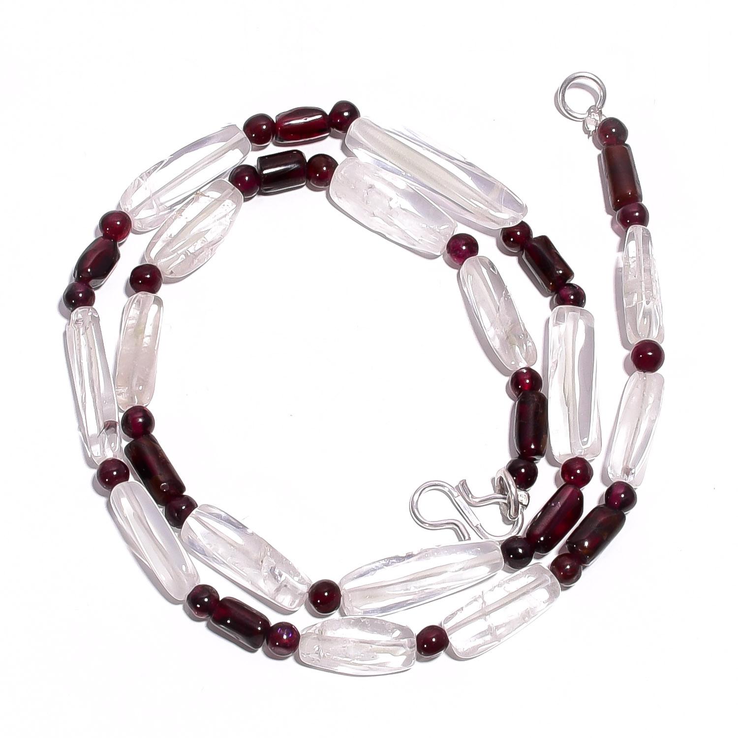

Natural Crystal Garnet Gemstone Mix Shape Smooth Beads Necklace 17 UB-4578 UB-4578