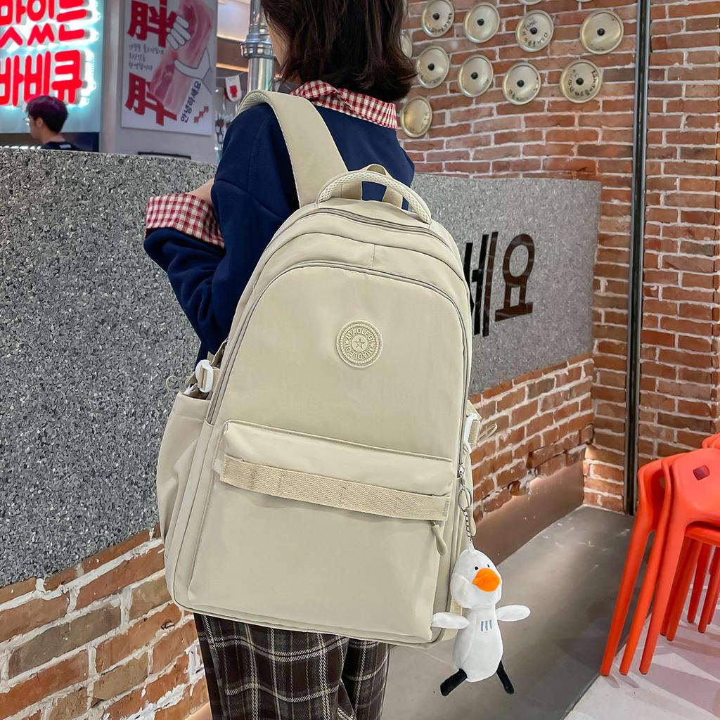 Schoolbag Large capacity class Commuter travel School bag Niche Korean female high school students Versatile simple casual lightweight backpack