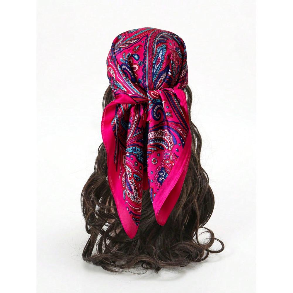 Luxury Print Imitation Silk Square Scarf Thin Hair Scarf Headband New Neck Tie Shawl Wraps  Women