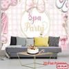 Girl's birthday, wedding and graduation background, suitable for baptism, first communion, spa-themed party decoration