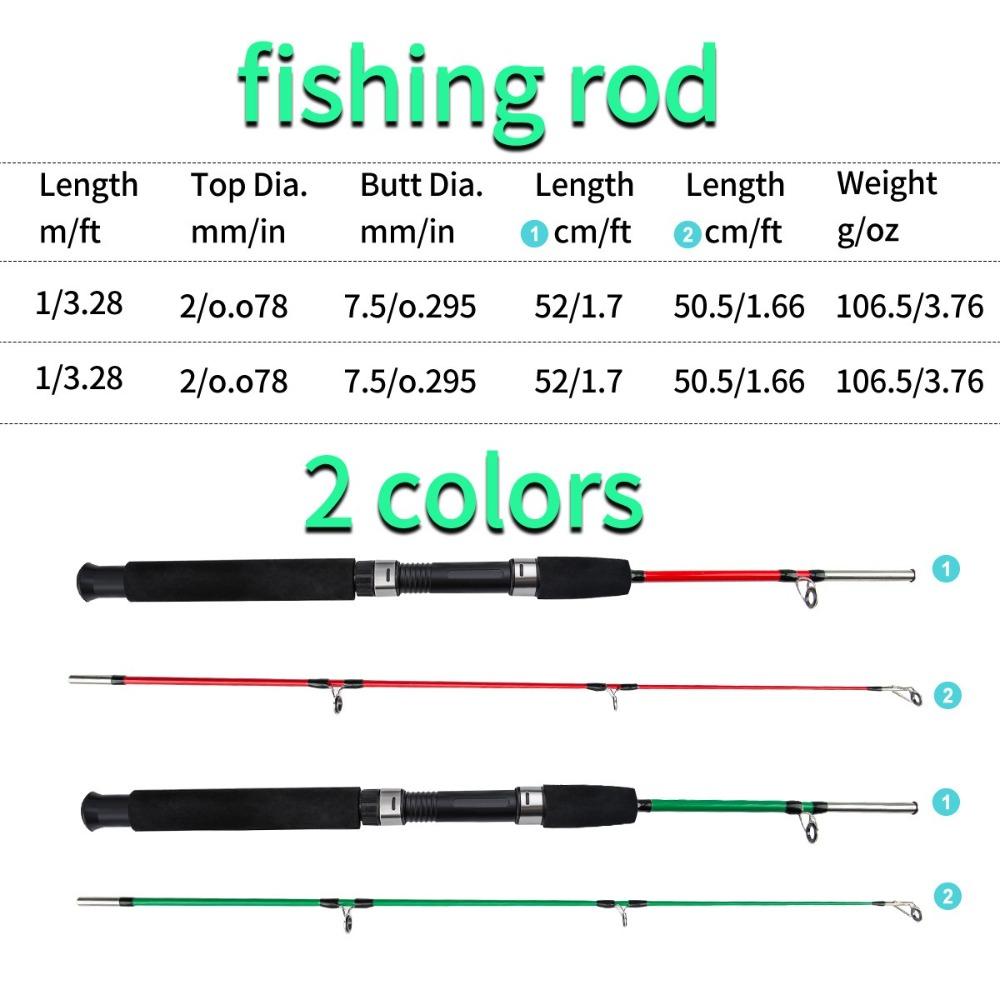 1.0m 2 Sections Spinning Rod Lure Weight 107g Super Strong Fishing Rod for Travel Fishing Tackle Pesca Spinning Rod