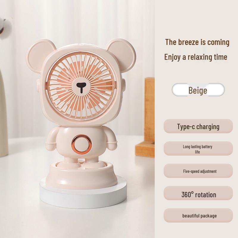Portable USB Mini Desktop Fan - Rechargeable, Compact Electric Fan for Students & Office