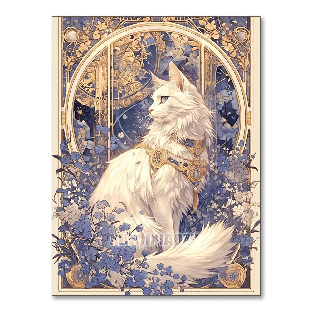 5D DIY Diamond Painting Embroidery Animal Cat Full Round Mosaic Flower Complete Kit Art Wall Decoration Handmade Gift