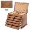 High-End Vintage Solid Wood Multi-layer Jewelry Box with Lock - Large Capacity for Necklace & Ring Storage