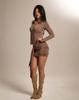 Kulsiseu Cs Hip Shirring Mini Dress-007 (Brown)