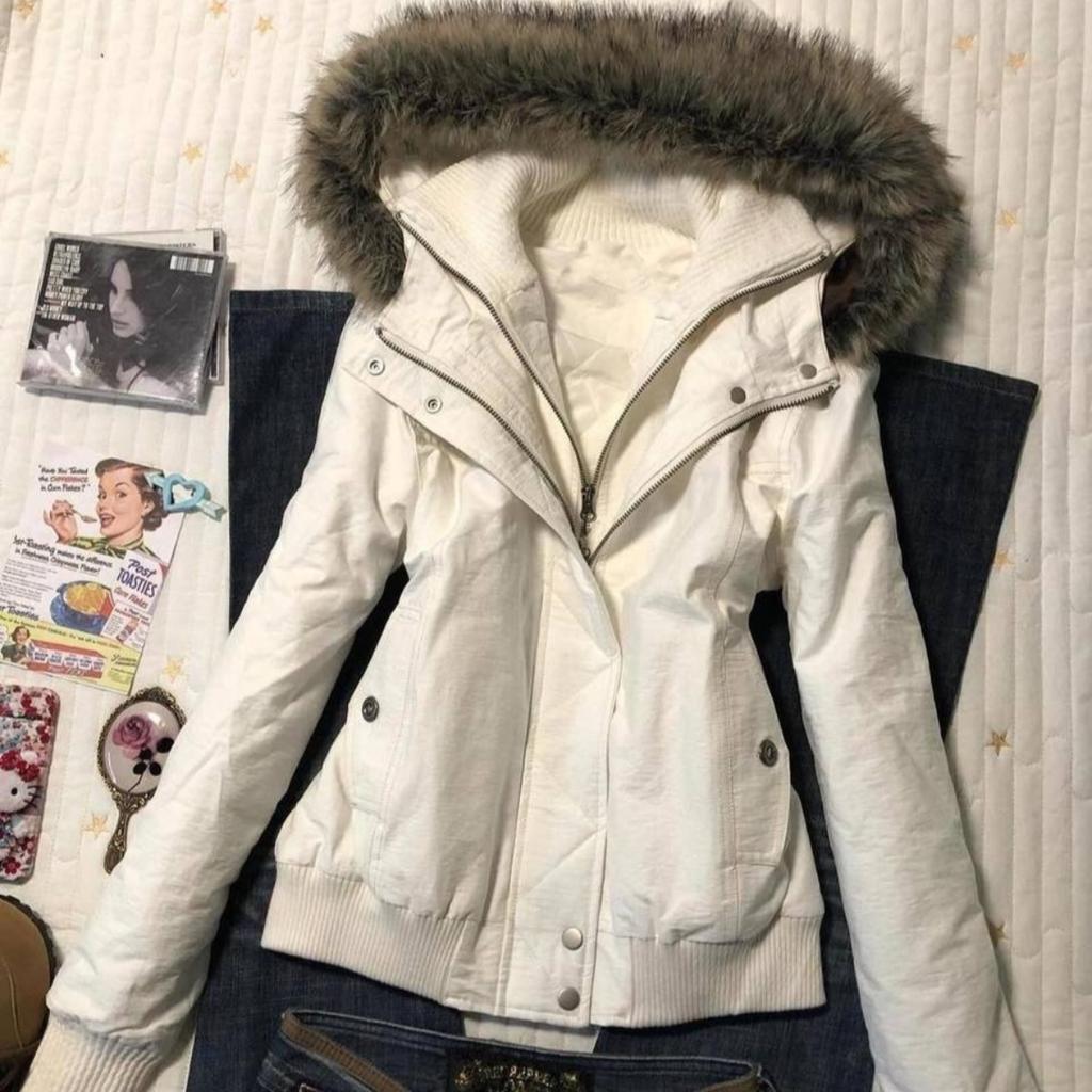 VAYLA Vintage Design Sensation Beige Fur Collar Jaet Women's Autumn Winter High-End Outerwear