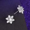 White Gold Plated Snowflake Earrings - Japanese & Korean Fashion