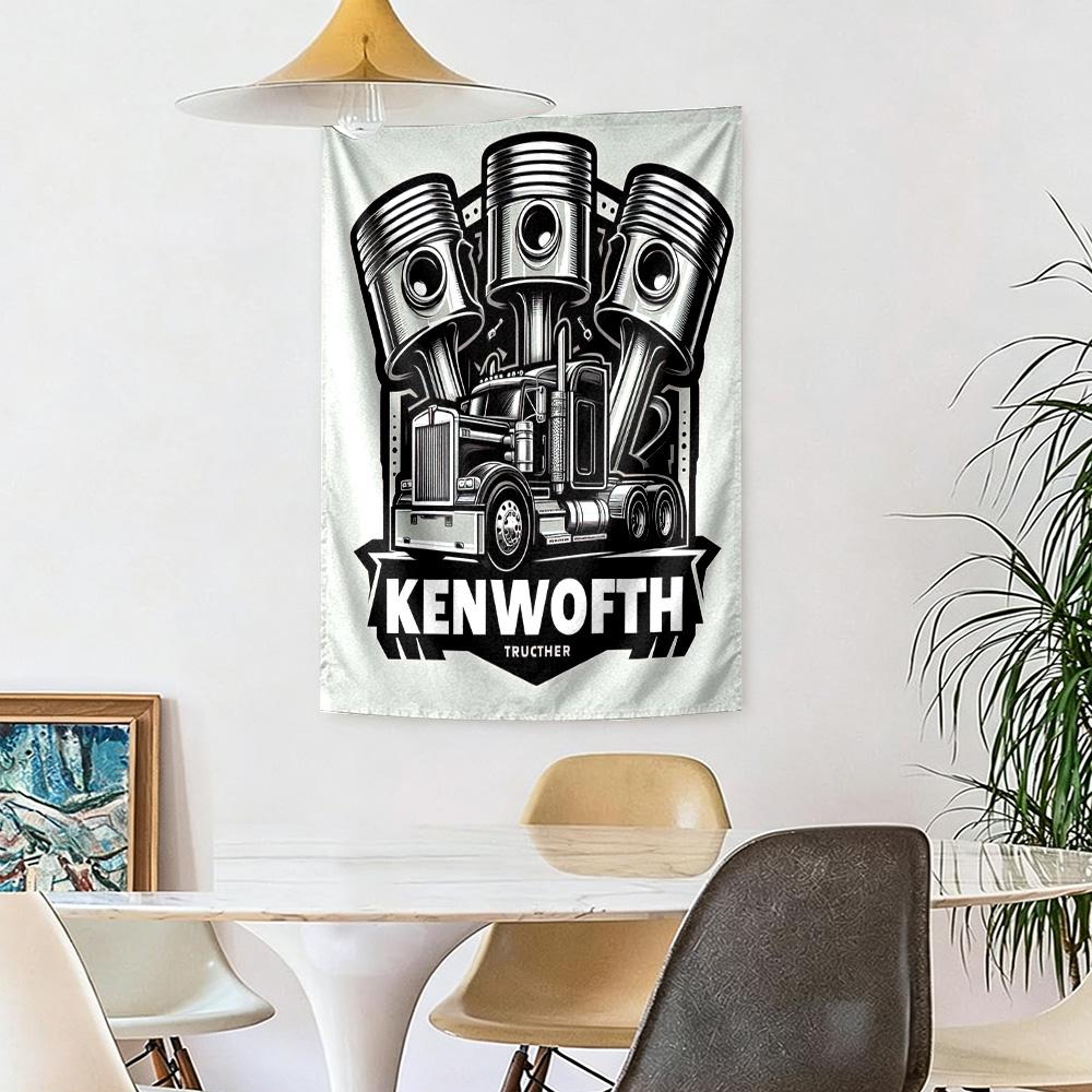 Kw Heavy Trucks Wall Decor Tapestry Art For Pet Memorial Birthdaywedding Party Backdrop Family Gift