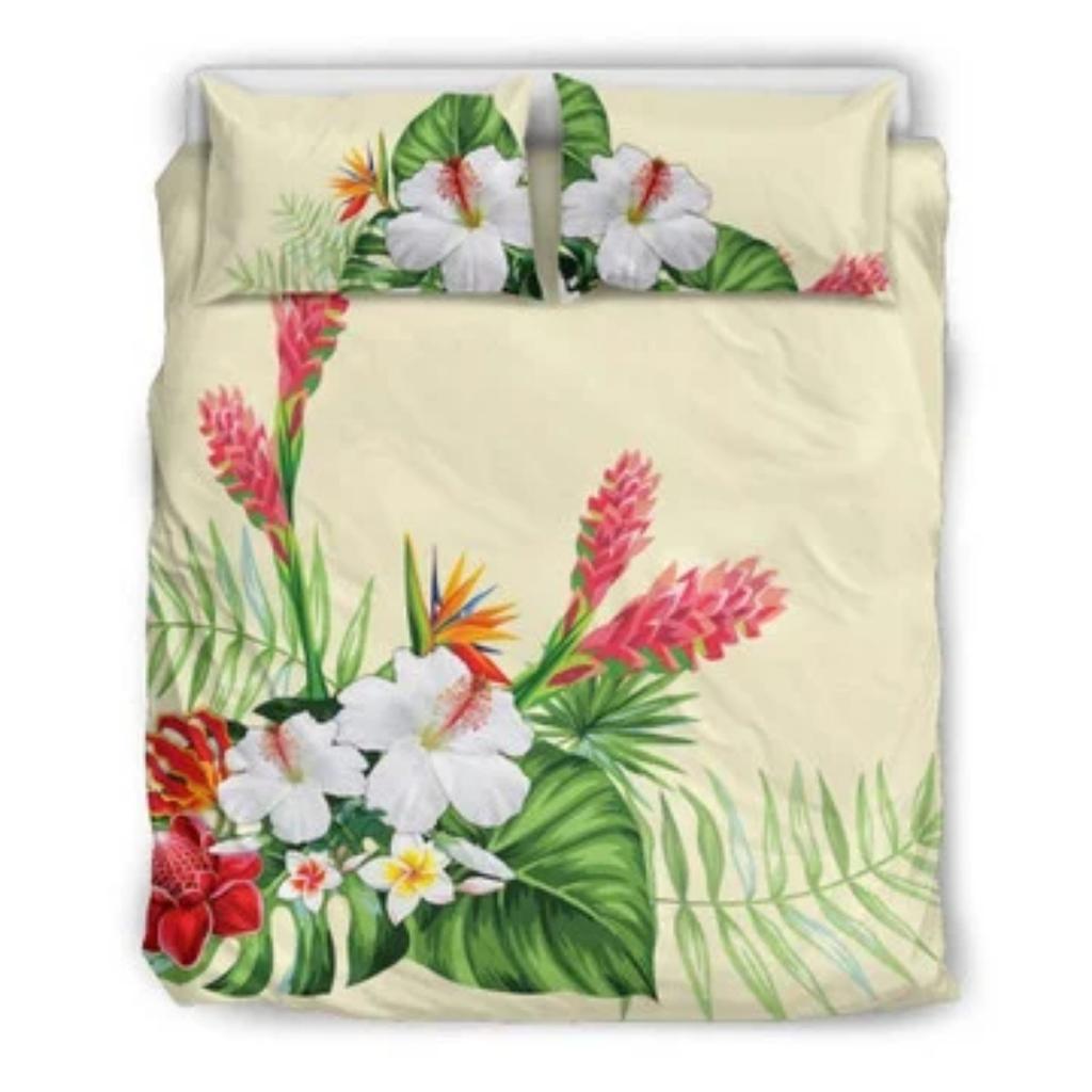 Quilt Cover Set Hawaii Turtle and Colorful Hibiscus Bedding Set Home Textiles