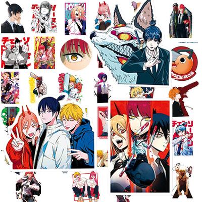 51Pcs Chainsaw Man Anime Stickers Pochita Denji Makima Cartoon Decals For Skateboard Motorcycle Laptop Waterproof Diy Sticker