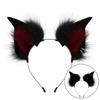 Katzen Cosplay Zubehör Set Kunsthaar Ohren Haarband und Schwanz für Halloween Party und Kostüm Event