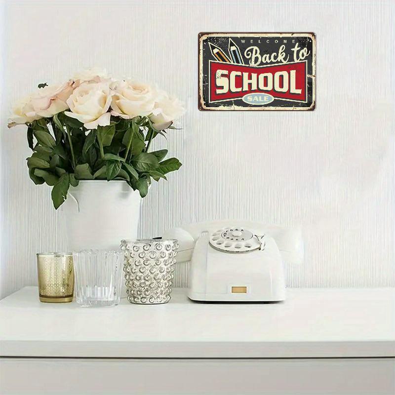 2D Flat 30*20cm Back To School Supplies Slae Sign, For Home Garage Wall Decor, Indoor Or Outdoor Bar Restaurant Cafe Bar