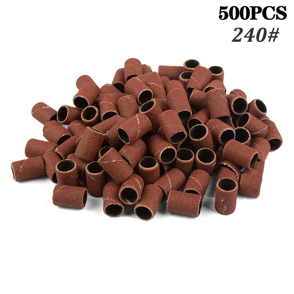 

500 шт., набор шлифовальных лент для сверл для ногтей, пилочек для шлифовки ногтей, шлифовальная лента для акриловых ногтей, гелевых пилочек для удаления педикюра