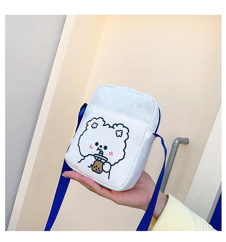 

Летняя холщовая сумка кроссбоди в корейском стиле 2024 - Милая и простая маленькая сумка для телефона для девочек