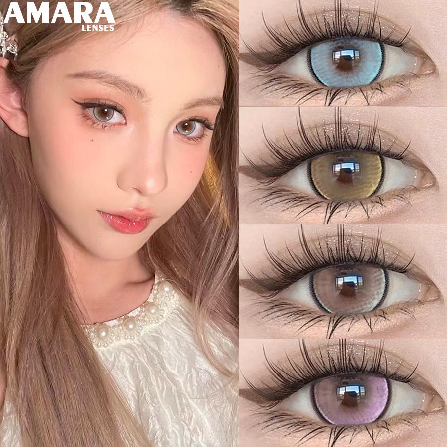 AMARA  Colored Contacts Lenses Brown Lenses Purple Lens Natural Look Cosmetics Colored Pupils Eyes Color Lens Soft High Quality