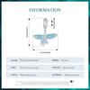 BAMOER 925 Sterling Silber blau Emaille fliegender Fisch Anhänger Charm Pave Fassung CZ für Frauen Armband und Halskette DIY Zubehör
