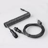 GX16 Coiled Keyboard Cable Type C Metal USB Coiled Cable for USB Keyboard