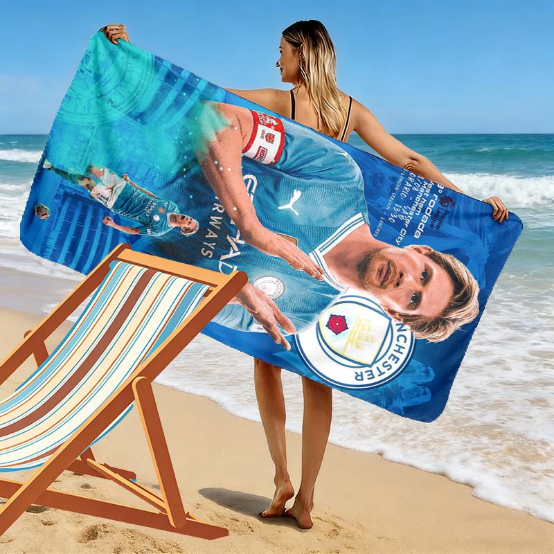 Man City'S Rodri Versatile Defender Waves Beach Towel Beach Towel For Vacation Photos Outdoor Camping Seaside Absorbent Bath Towel
