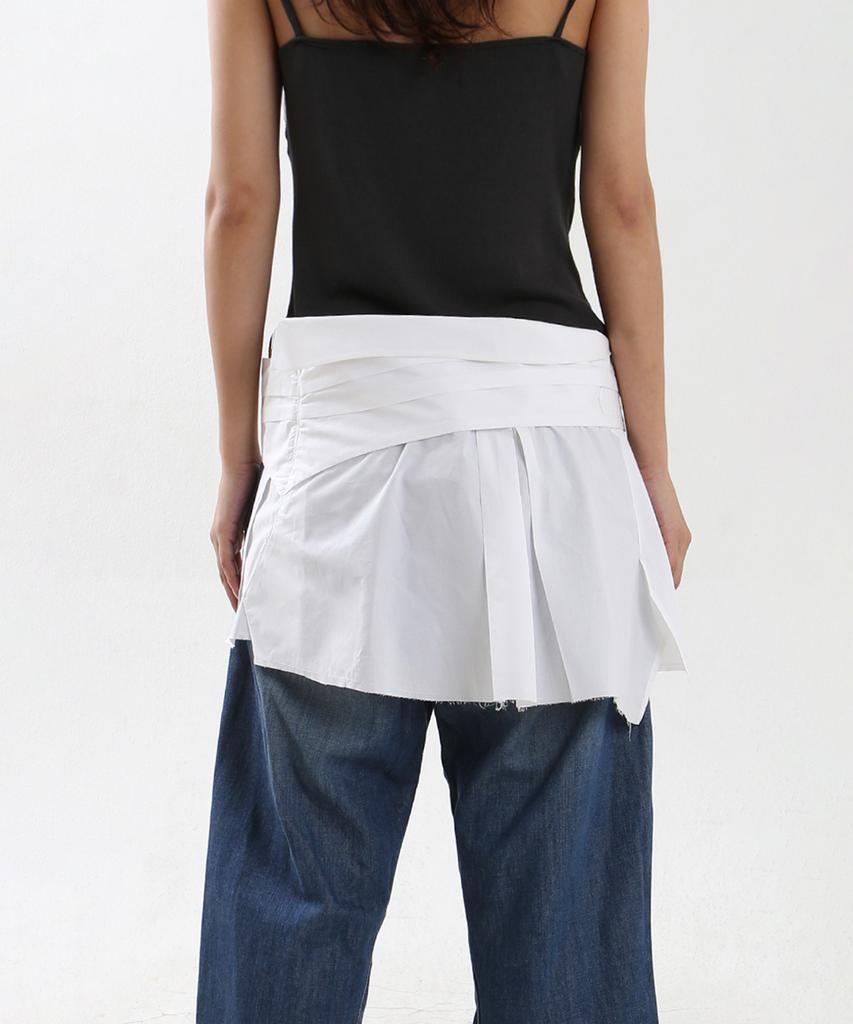 Nyuje Shirt-Shaped Wrap Skirt (White)