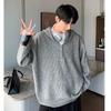 Men's Retro Half-Zip Loose Knitted Hoodie (Autumn/Winter Collection)