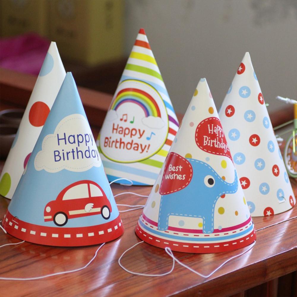 10Pcs Rainbow Birthday Party Hats Colorful Cone Paper Hats for Kids Boys Girls Adults Party Decoration
