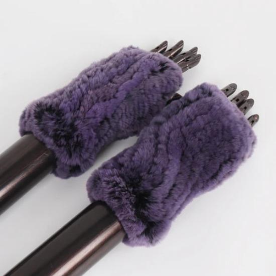 New Arrival Female Natural Rabbit Fur Gloves Knitted Warm Real Rex Rabbit Fur Mittens Women Winter Outdoor Rex Rabbit Fur Gloves