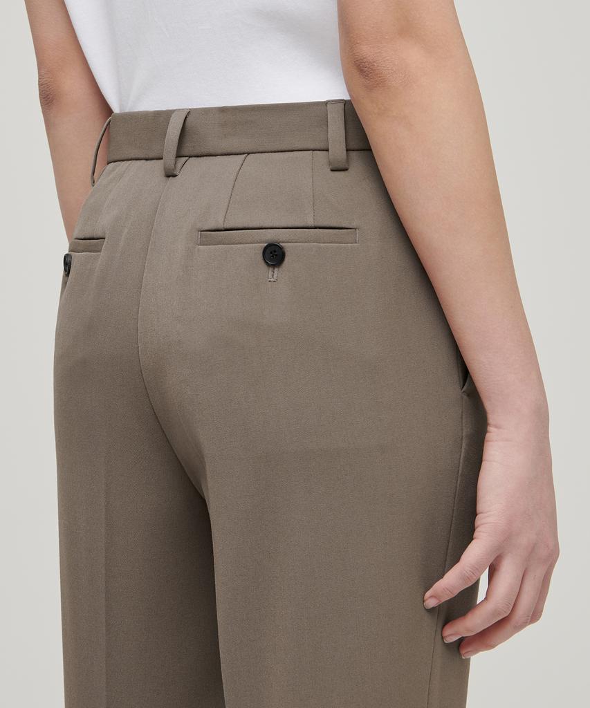 MUSINSA STANDARD WOMAN Women'S Slim Straight Hidden Elastic Waist Slacks [Dusty Beige]