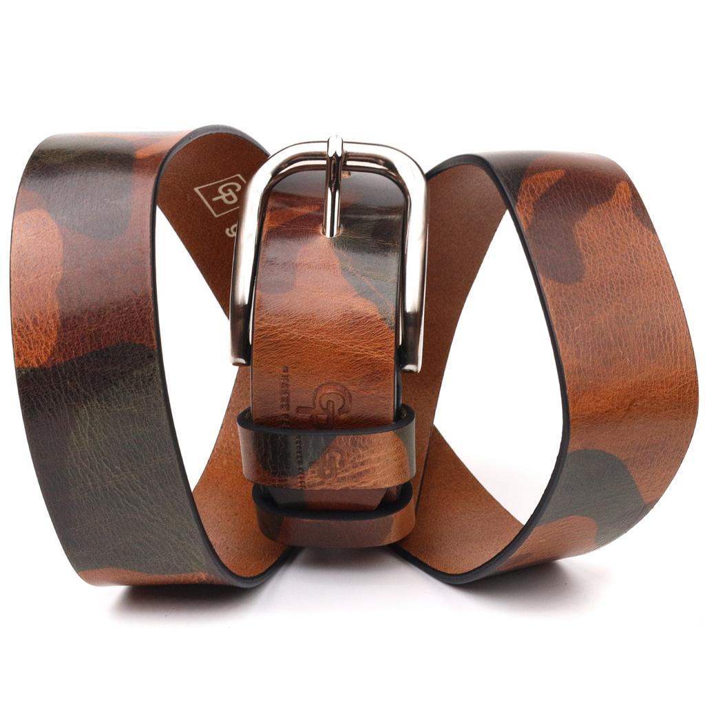 Belt for Men In Military Style Made of Genuine Leather GRANDE PELLE Leather Belt 21478 Multicolored
