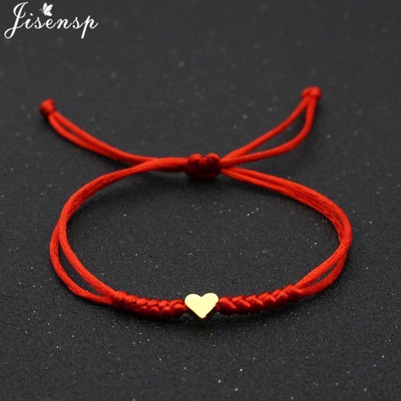 Multicolor Rope Lucky Heart Bracelets Women Men Charm Woven Handmade Bangles Braided Adjustable Buddhism Jewelry Pulseras