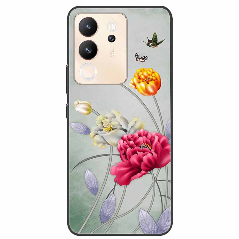 For Vivo V30 Lite Case 6.67'' Silicone Painted Soft TPU Protective Cover for Vivo V 30 Lite 5G Phone Cases V30Lite V2314 Cartoon
