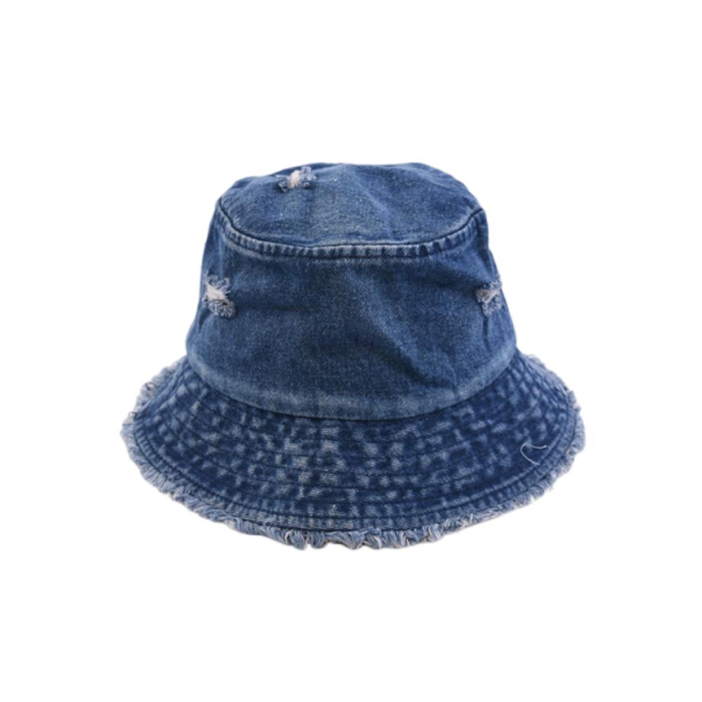 Washed Denim Denim Bucket Hat Large Brim Sun Protection Hat Personalized Basin Hat  Beach
